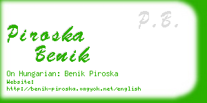 piroska benik business card